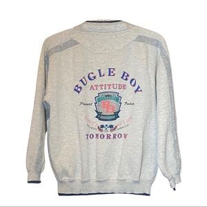 Bugle Boy Frat Cardigan Gray Sweatshirt Sweater 80’s 90’s Vintage Men’s S